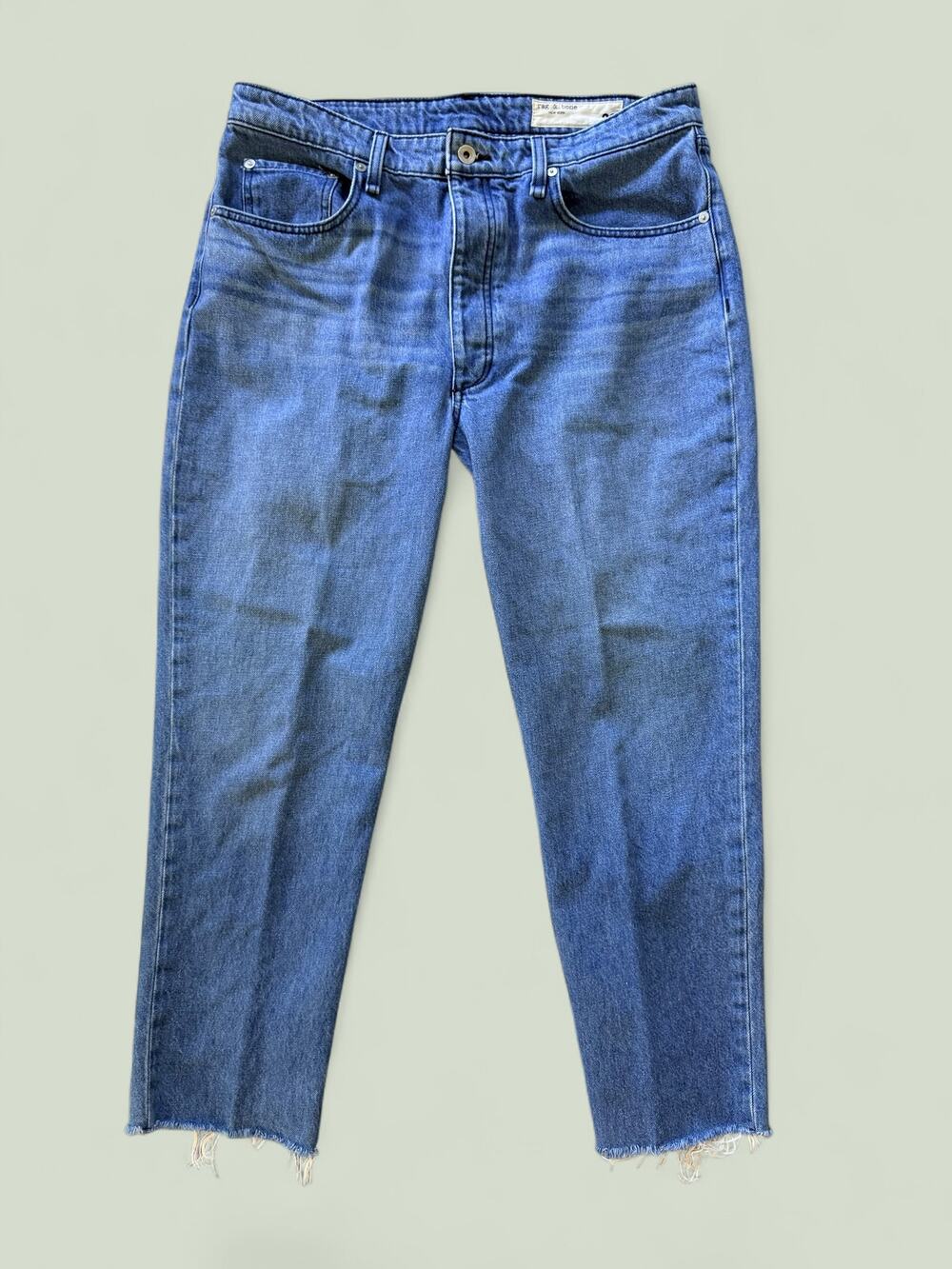 Rag & Bone Nina High Rise Cigarette Jean Medium Wash 32